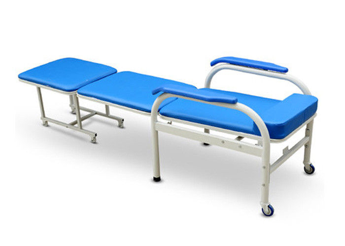 เตียงแพทย์พับได้แพทย์พร้อมเก้าอี้สำหรับห้องผู้ป่วยในโรงพยาบาล