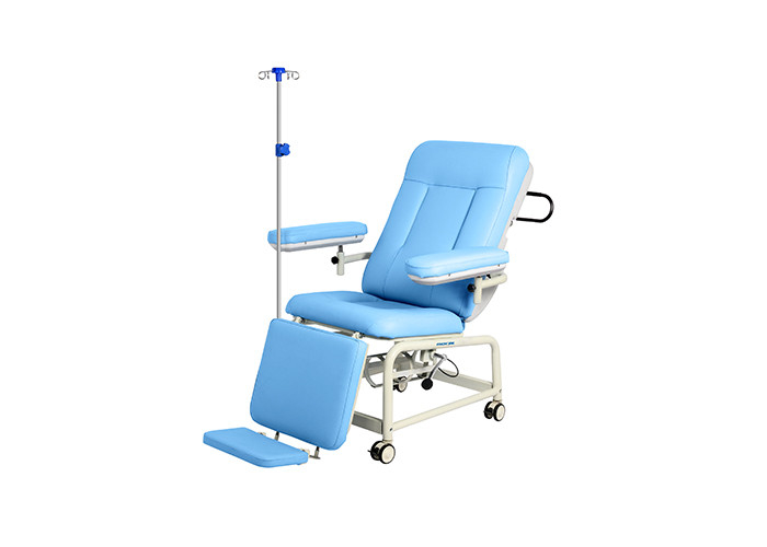 YA-DS-M05B เก้าอี้บริจาคโลหิตแบบแมนนวลป้องกันการเปรอะเปื้อนพร้อมที่วางเท้า
